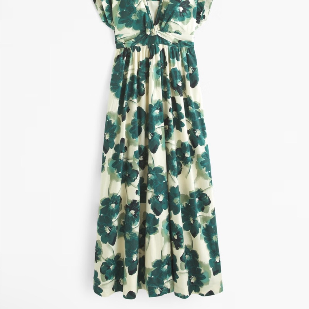 Floral Green and White Women's Dress